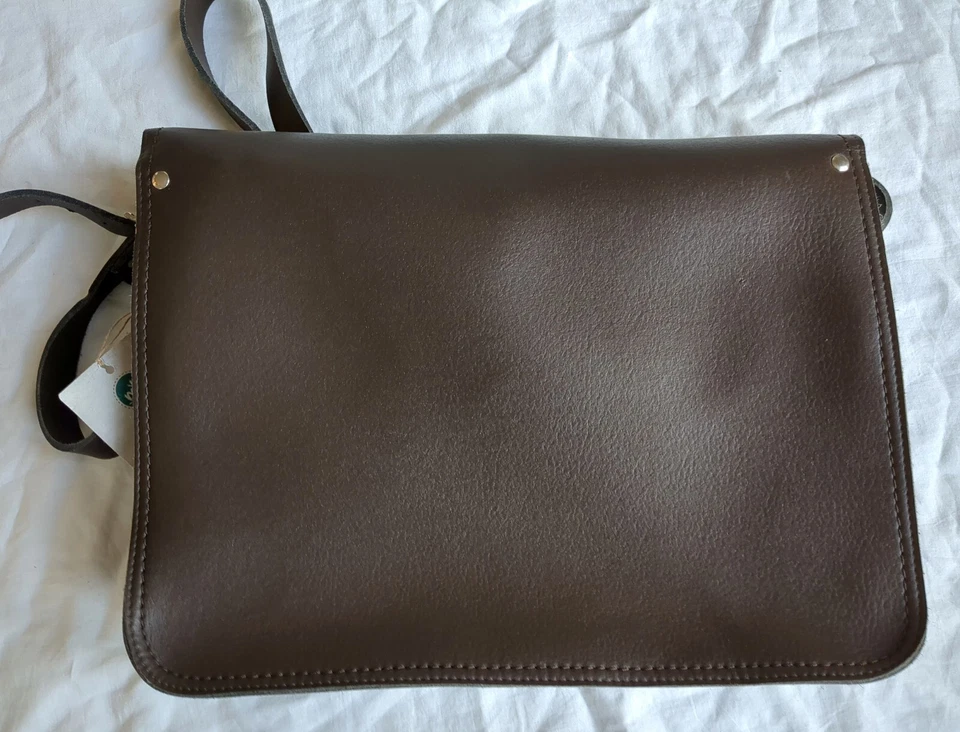 muso-koroni Sac à bandoulière marron foncé végétalien pour homme 35x 27x 7cm - Photo 4/4