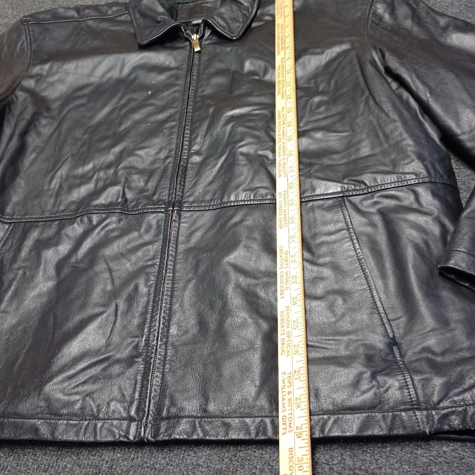 Chaqueta de Cuero Suave Knightsbridge Adulto XL Negra Cremallera Completa Acolchada Forrada Foto 3 de 4