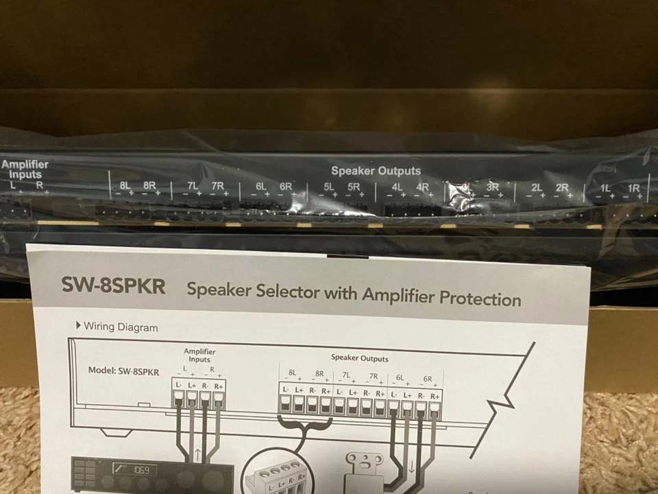 Selector de altavoces Pro Wire de 8 zonas con protección de amplificador Foto 2 de 2