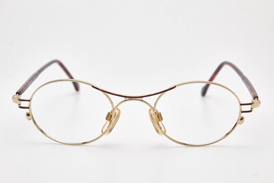   Vintage SISLEY Glasses SLY Frame 235 Gold & Turtle Oval Y2K Unisex