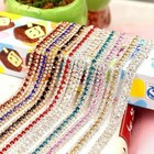 8mm Rhinestone Chain Trim Ribbon Crystal Glass Clear Sparkle Diamante Decor DIY