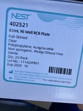 NEW/IN BOX 25pk NEST 402521 0.1mL 96-Well PCR Plate Clear Sterile Exp 10/2029.