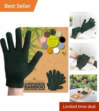 Deep Cleansing Bamboo Exfoliating Gloves Set for Spa-Like Skincare at Home