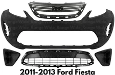 Front Bumper Cover Paintable & Grille Assembly Kit For 2011-2013 Ford Fiesta