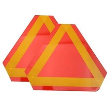 2pcs Aluminum Triangle Reflector Car Triangle Safety Sign Magnetic Slow Moving