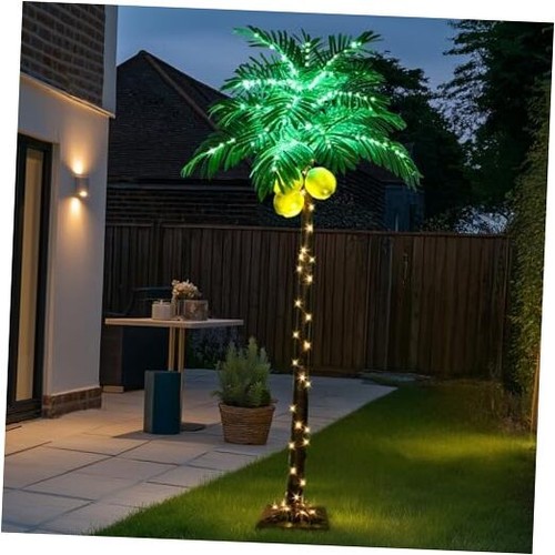 6 ft Lighted Palm Tree LED Lighted Palm Trees for Outside Patio Dimmable with