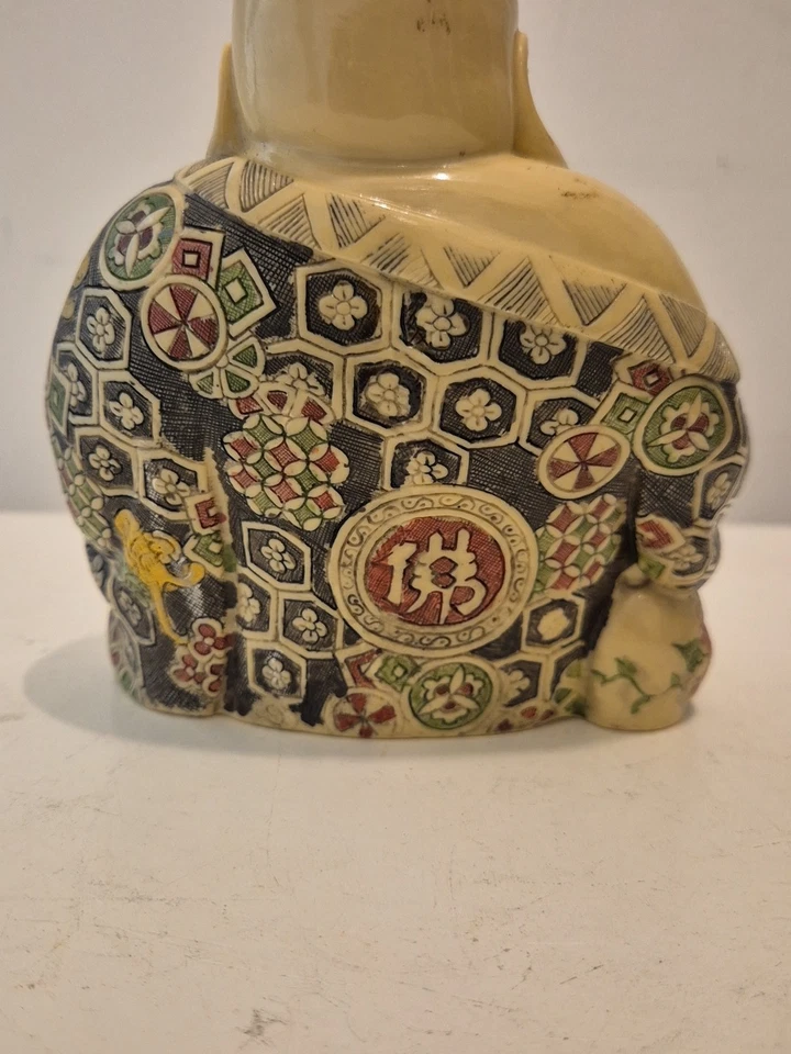 Vintage Chinese Laughing Fat Buddha  Figurine Statue Heavy 13cm - Image 4 of 4