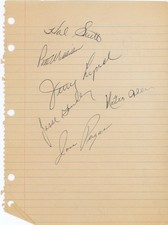Matty Alou Hal Smith Jerry Lynch Multi Signed MLB Autograph Page