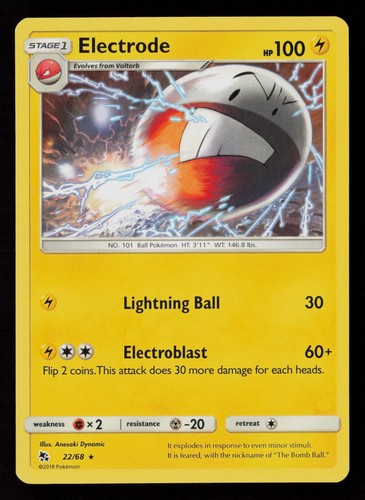 Electrode Hidden Fates 22/68 NM Pokemon