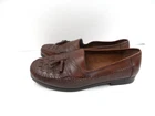 Croft & Barrow Men's Brown Woven Leather Loafers Core Technology - Size 10.5 W
