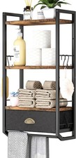 Bathroom Storage Organizer Wall Mounted 3 Tier Bathroom Towel Rack Shelf