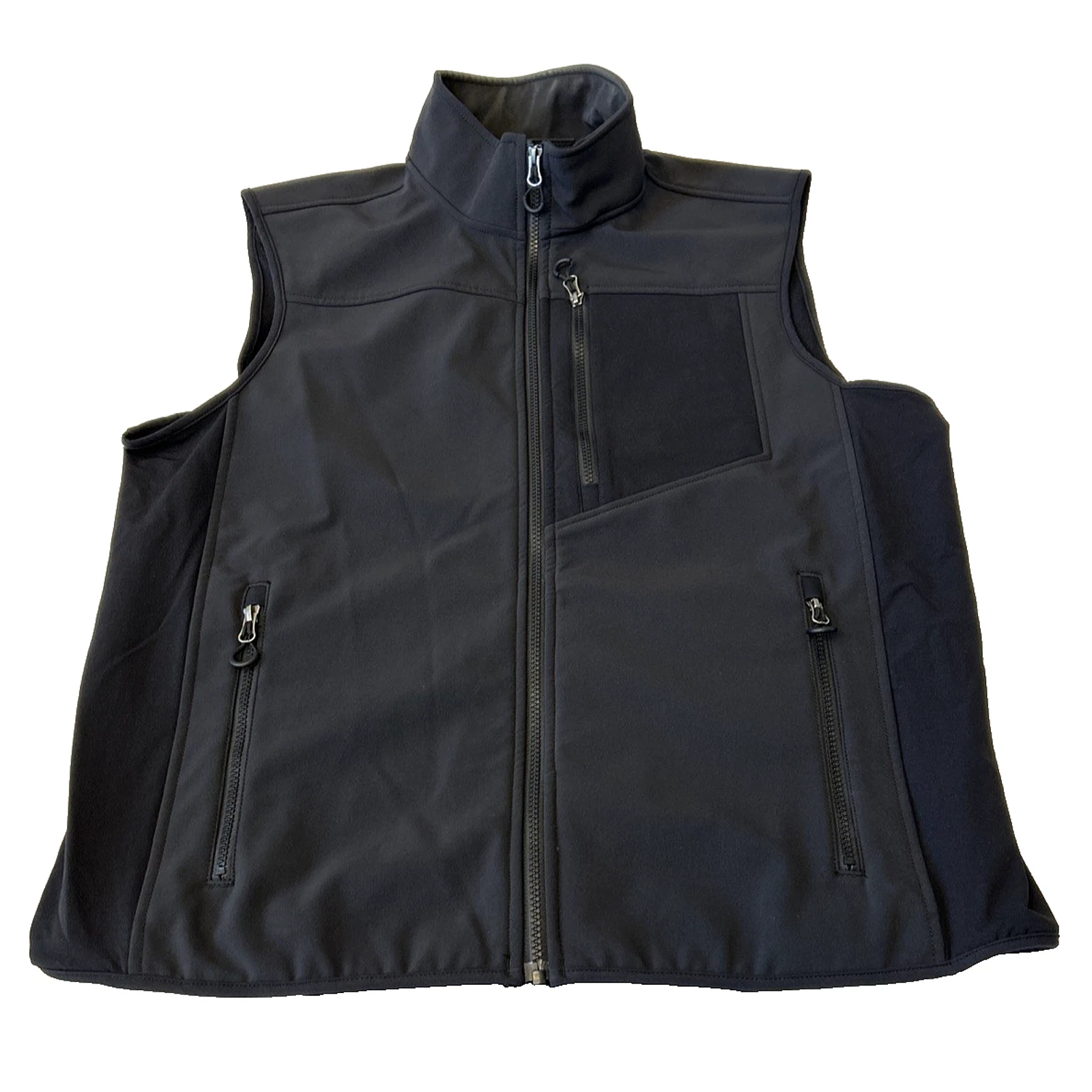 Duluth Trading Company Hills Windfront Vest Men SZ L Black Softshell Pockets