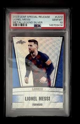 2023 LEAF  SPECIAL RELEASE- Lionel Messi Metal Legend silver 20/20 G Mint PSA 10