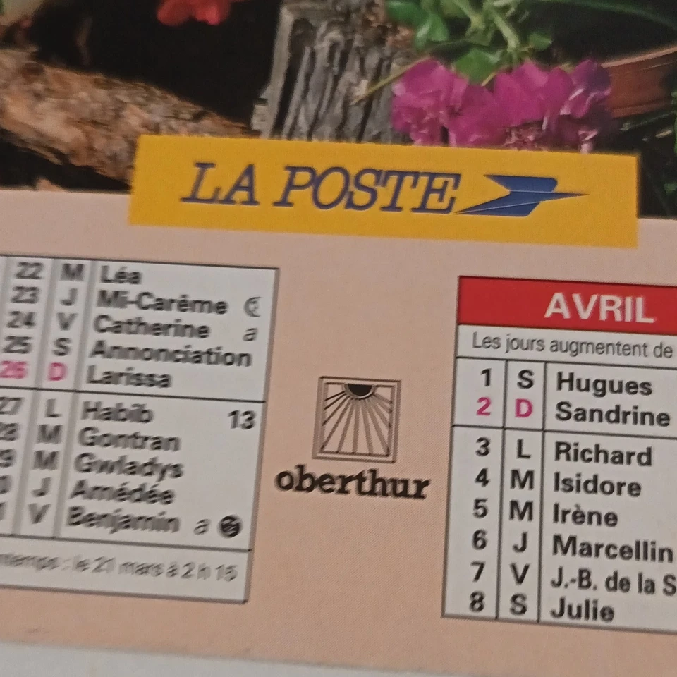 La Poste Oberthur Almanach du Facteur 1995 calendrier/almanach mural (Français) - Photo 3/4