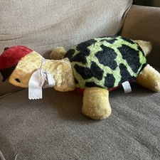 "Sombrero rojo tortuga grande antigua concha peluche de colección Japón 22"""
