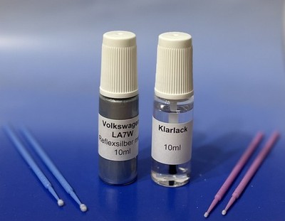 Lackstift-Set VW / Seat LA7W A7W Reflexsilber metallic , 2 x 10ml + 4 Lacktupfer