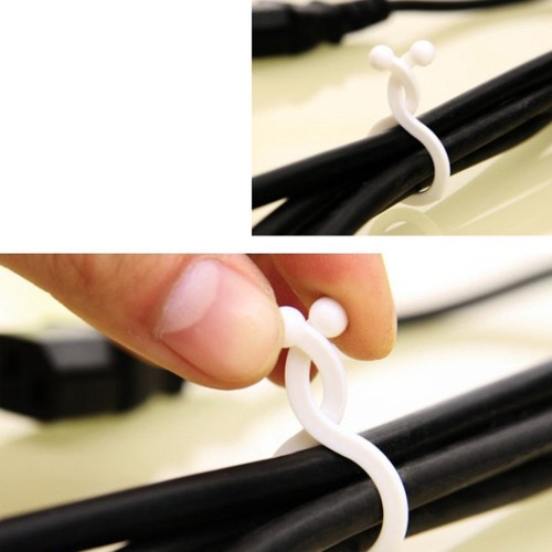 30pcs Cable Clips Cord Management Cable Organizer Drop Wire Cord Holder (White) - 第 5/11 張圖片