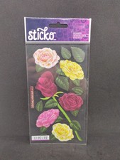 Adhesive Roses  Rose Labels  Roses Stickers - 12 Assorted Pcs nmspvm31 