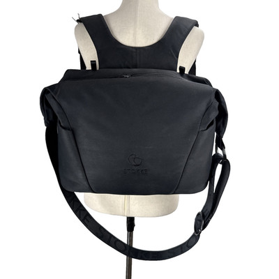 STOKKE Black Diaper Changing Bag Backpack Crossbody Strap Organizer