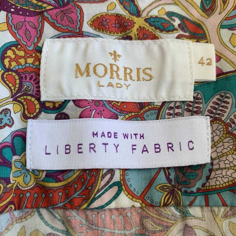 Morris леди Лили Свобода фантазии рубашка Топ 42 США 10-12 M/L цветочный Fleur De Lis - Изображение 4 из 4