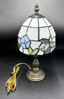 Vintage Tiffany Style Stained Glass Table Lamp 13”