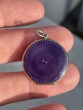 Silver Guilloche Enamel Military Locket Pendant, Edwardian