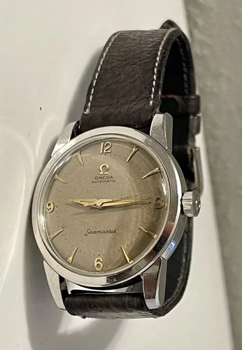 Vintage 1950's Omega Seamaster Watch Wristwatch w/ Stainless Case Automatic