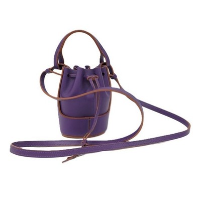 Loewe Balloon Bag 2 Way Shoulder Drawstring Leather Purple Used SKAI-0