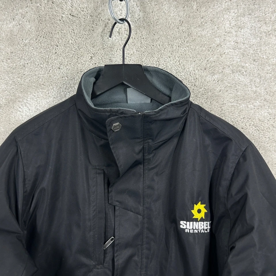 Sunbelt Rentals Coat Mens Size Small Black Fleece Lined Full Zip Nylon Workwear - Image 4 of 4