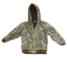 Carhartt Kids Realtree Hooded Insulated Camo Jacket Size Small 7-8