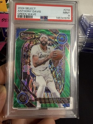 Panini 2024-25 Select Courtside Anthony Davis #214 Green Wave Prizm /50 PSA 9