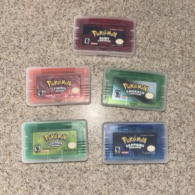 Pokémon Emerald, Sapphire, Ruby, Leaf Green, and Fire Red 5 Game Bundle