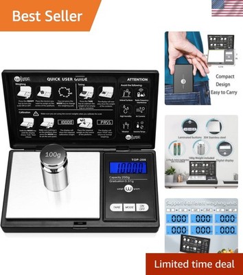 Mini Digital Gram Scale - 200g Capacity, Stainless Steel, Perfect for Jewelry