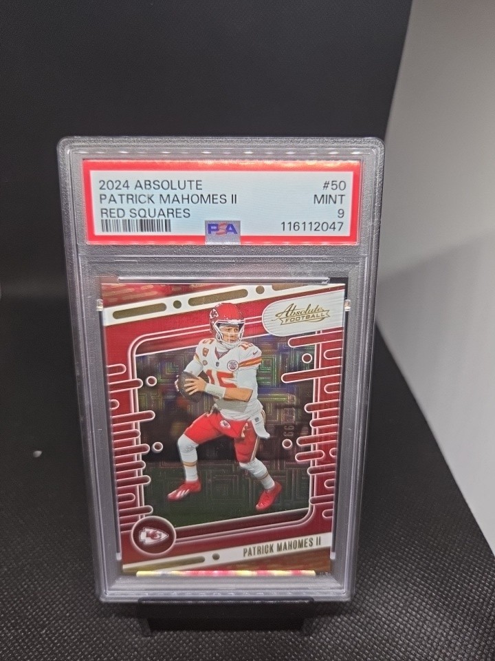 2024 Panini Absolute - Patrick Mahomes II #50 Red Squares /499 PSA 9