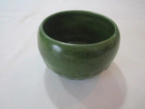 Vintage Haeger Dotted Circle Planter Green  USA #166 5x4” Good Cond.