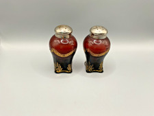 Eapg Rare Vintage Jefferson Glass Amethyst "Swag with Brackets" salt/pep shakers
