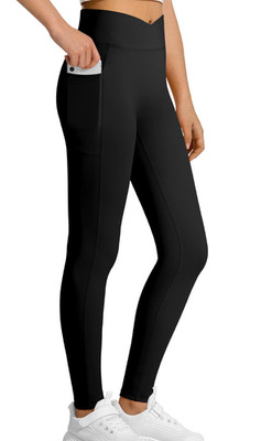 JOCMIC Mädchen Cross hohe Taille Leggings für Yoga Tanz Fitness Hose Tasche 11-12 Jahre