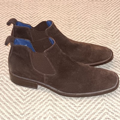 GORDON RUSH Brown Suede Leather Square Toe Boots Shoes  Mens SZ 10 / 43