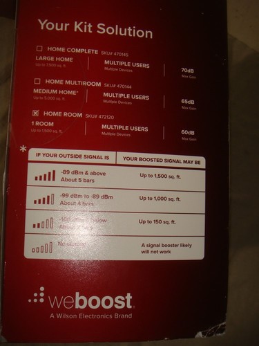 WEBOOST MODEL 472120 CELL PHONE SIGNAL BOOSTER HOME ROOM - US SALE ONLY- - Picture 11 of 11