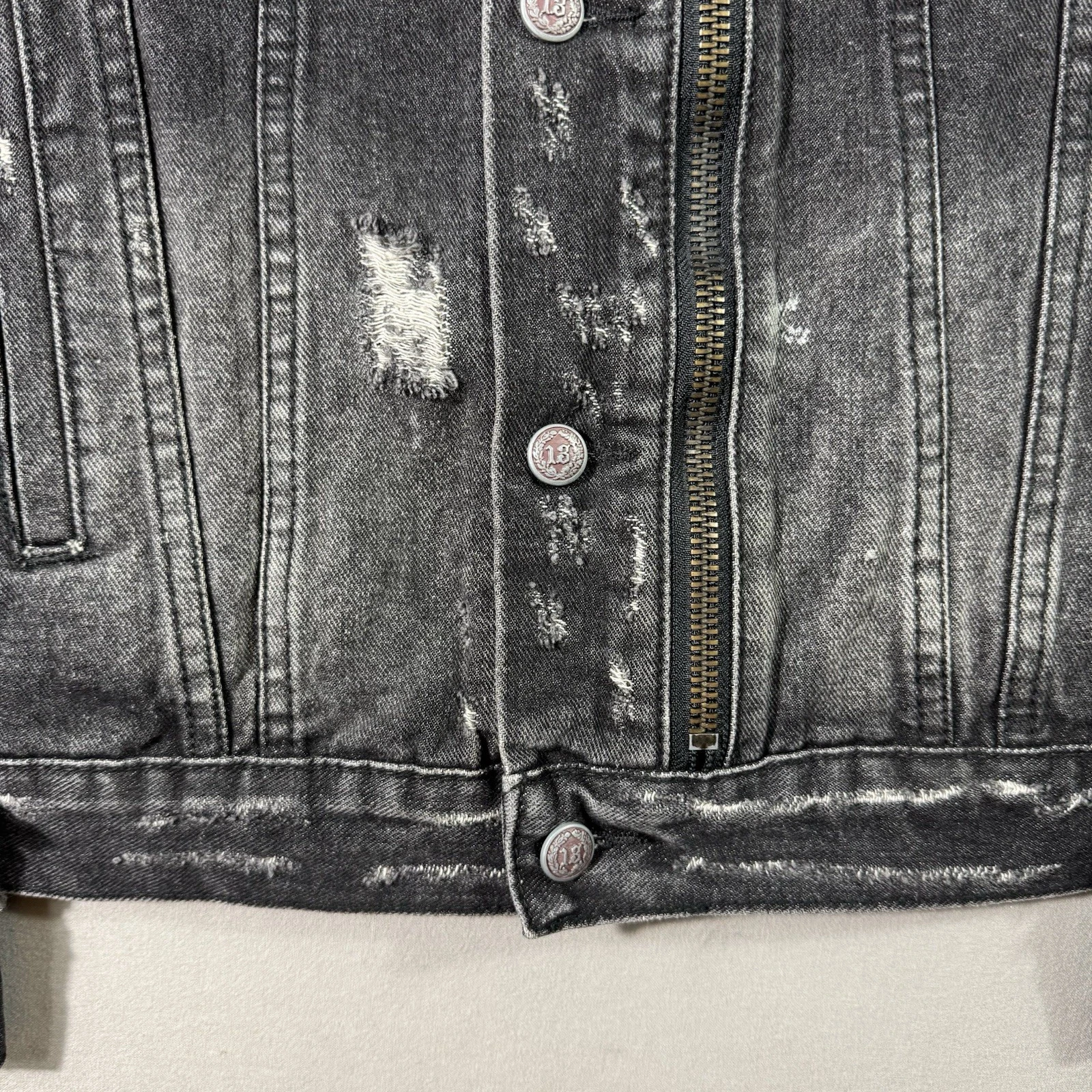 R13 Denim Trucker Jacket Men’s Black Zip Size Medium $1250 MSRP - product detail image 9