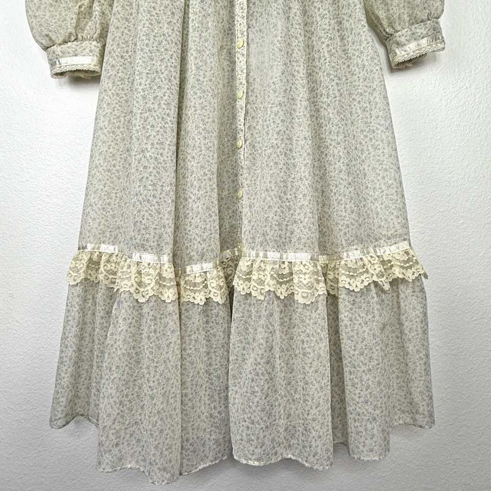 Vintage Gunne Sax by Jessica Floral Lace Trim Prairie Dress Size 5 Cottage core - Image 4 of 4