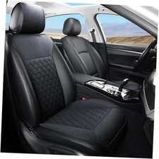 Linen Car Seat Covers-Breathable Soft-Front Car Seat Protector 1pc Black
