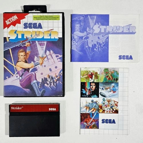 ©1989 Capcom SEGA Master System Arcade Platform Adventure STRIDER Pal CIB