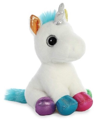 Aurora World Sparkle Tales Jewel White and Multi Unicorn Plush, 8''''