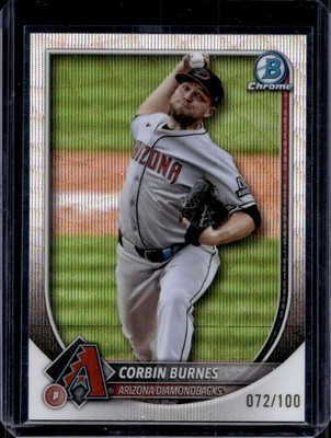 Corbin Burnes 2025 Bowman Chrome #94 Silver Wave /100