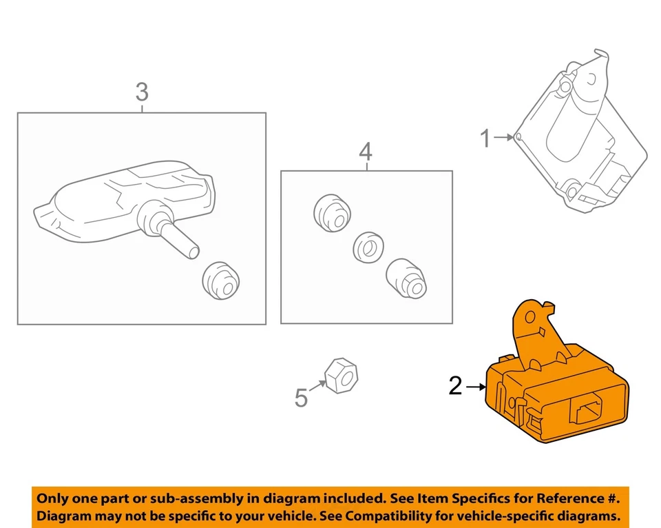 Monitor de presión de neumáticos Toyota Venza 2009 2016 OEM 89769-0T020 Foto 3 de 4