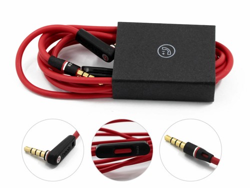 Red Audio Cable Wire 3.5mm L Cord for Beats by Dr Dre Headphones Aux and Mic - Picture 3 of 3