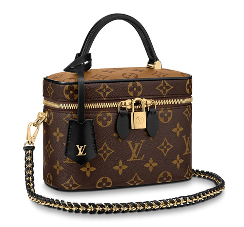 Louis Vuitton VANITY PM REVERSE MINI Marrone Monogramma LV LOGO Manico Borsa  A Tracolla | eBay