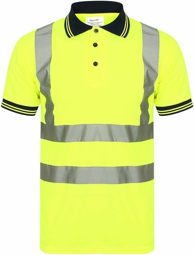 High Viz Arbeitskleidung Poloshirts Vis gelb & orange kurzärmelig Sicherheit - Bild 4 von 8