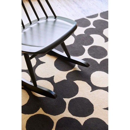 Brand New Modern Black & White Hand-Tufted 100% Wool Soft Area Rug Carpet 5 x 8 - Picture 4 of 7